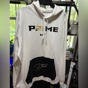 NCAA White and Black Men's Dion Sanders Coach Pullover Hoody XL